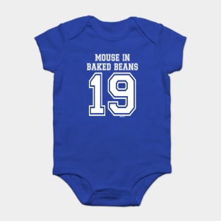 Mouse In Baked Beans Jersey (White Version) Baby Bodysuit